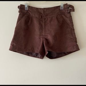 Brown Faux Suede Short Size 6